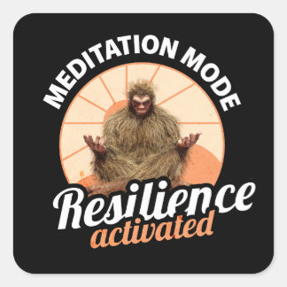 Adesivo Quadrado Modo Meditação: Resiliência Ativada do Pé-Grande