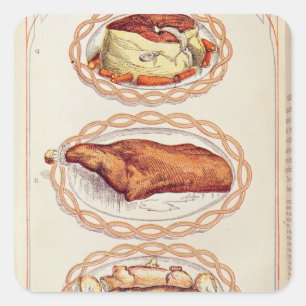 Adesivo Quadrado Modo moderno de pratos de serviço, da Sra. Beaton