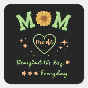 Adesivo Quadrado Modo MOM para fora do Dia de as mães diário