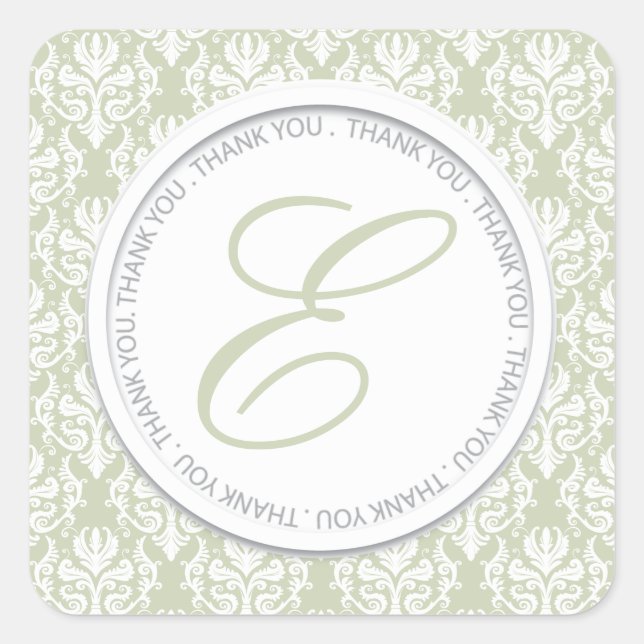 Adesivo Quadrado Moisés Damask Party Favor Stickers (Frente)