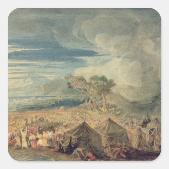 Adesivo Quadrado Moisés que dividem as águas do mar Vermelho (Frente)