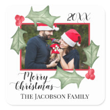 Moldura de Foto Folhas Festivas de Natal