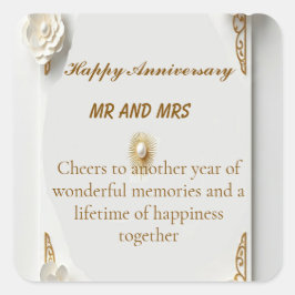 Adesivo Quadrado Moldura de luxo em ouro aquarela clássica