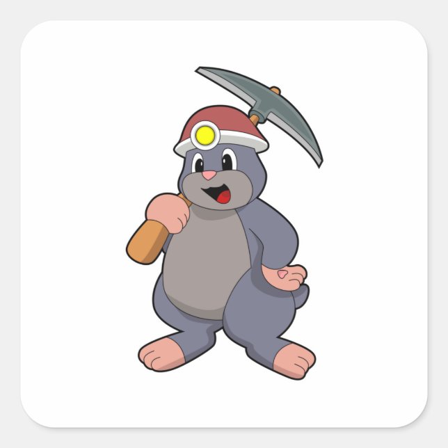 Adesivo Quadrado Mole com picaxe (Frente)