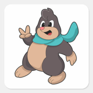 Adesivo Quadrado Mole com Scarf