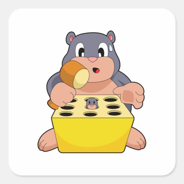 Adesivo Quadrado Mole Game (Frente)