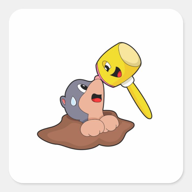 Adesivo Quadrado Mole Hammer (Frente)