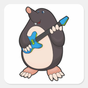 Adesivo Quadrado Mole na Música com Violão