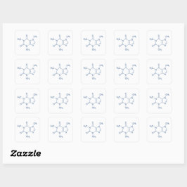 Adesivo Quadrado Molécula de café azul marinho