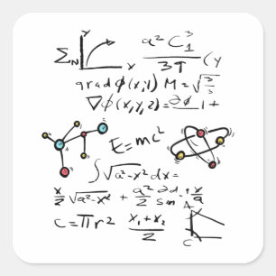 Adesivo Quadrado Moléculas de Professores de Fórmula de Física d