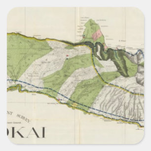 Adesivo Quadrado Molokai, Havaí