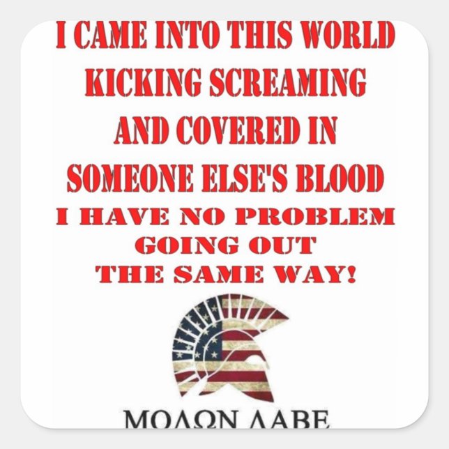 ADESIVO QUADRADO MOLON LABE (Frente)