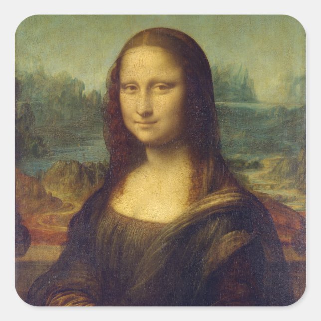 Adesivo Quadrado Mona Lisa Square Sticker (Frente)