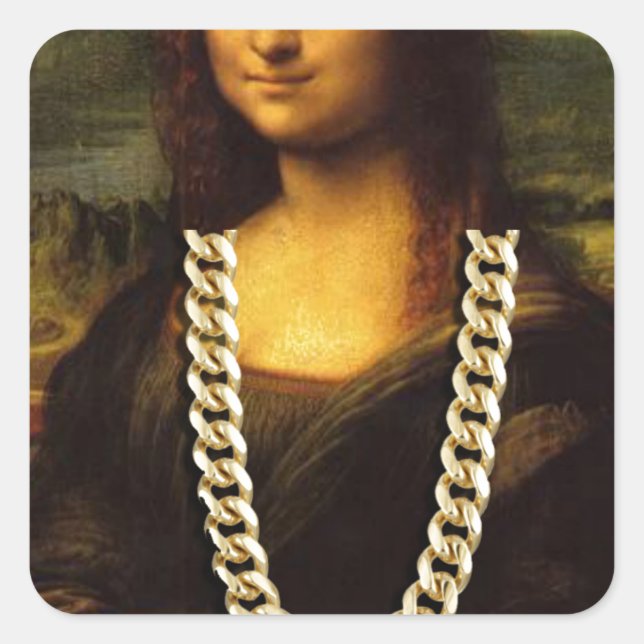 Adesivo Quadrado Mona Lisa Thug Life Art Life (Frente)