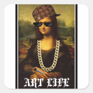 Adesivo Quadrado Mona Lisa Thug Life Art Life