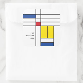 Adesivo Quadrado Mondrian II Design de Arte Moderna Minimalista De
