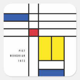 Adesivo Quadrado Mondrian II Minimalista De Stijl Modern Art Design
