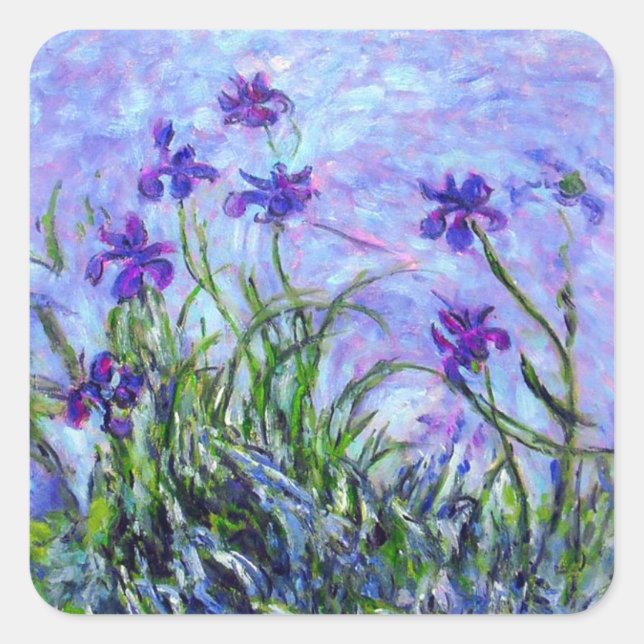 Adesivo Quadrado Monet Lilac Irises (Frente)