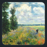 Adesivo Quadrado Monet - Poppy Field, Argenteuil,<br><div class="desc">Claude Monet 1875 pintura,  Poppy Field,  Argenteuil,  best-seller</div>
