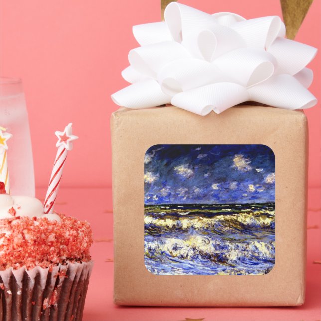 Adesivo Quadrado Monet - Um Mar Tempestade (Festa)