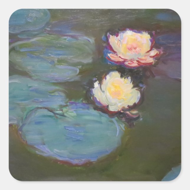 Adesivo Quadrado Monet Water Lily Lily Pond Waterlily Painting (Frente)