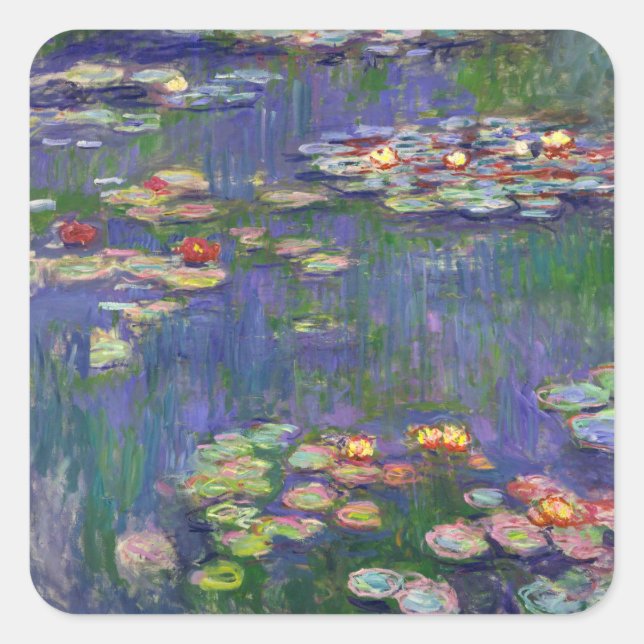 Adesivo Quadrado Monet Water Lily - Pintura de plataforma (Frente)