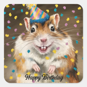 Adesivo Quadrado Mongol Gerbil confetti