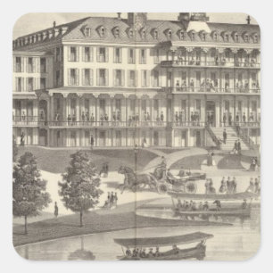 Adesivo Quadrado Monmouth House, Primavera Lake Beach, Nova Jersey