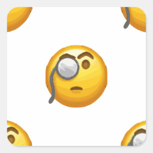 Adesivo Quadrado monóculo emoji