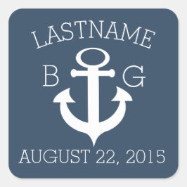 Adesivo Quadrado Monograma Azul Náutico Ancorante