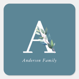 Adesivo Quadrado Monograma Botânico Delicado