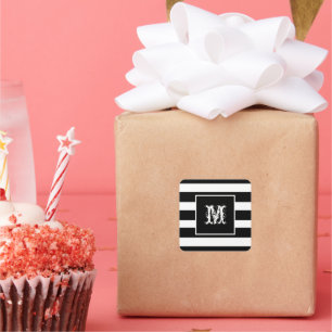 Adesivo Quadrado Monograma Clássico Inicial Legal B & W Strik