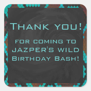 Adesivo Quadrado Monograma Cobra Brown e Teal Impressão