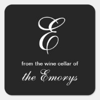 Monograma da Cellar de Vinho dos Rótulos Quadrados