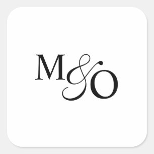 Adesivo Quadrado Monograma de Ampersand de casal