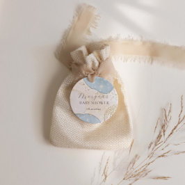 Adesivo Quadrado Monograma de Chá de fraldas de Abstrato com brilho