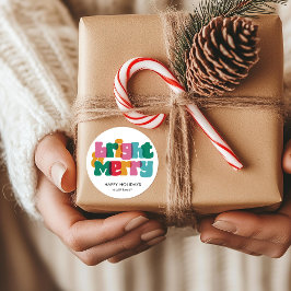 Adesivo Quadrado Monograma de Férias Feliz e Brilhante Feliz