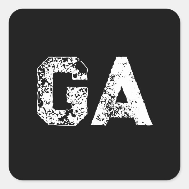 Adesivo Quadrado Monograma de Letras Iniciais Preto Branco Simples  (Frente)