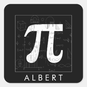 Adesivo Quadrado Monograma de Matemática - Símbolo Pi