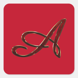 Adesivo Quadrado Monograma de Script A