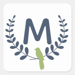 Adesivo Quadrado Monograma É Vinheta de Natal