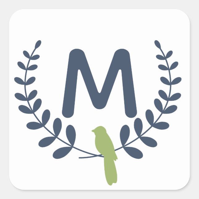 Adesivo Quadrado Monograma É Vinheta de Natal (Frente)