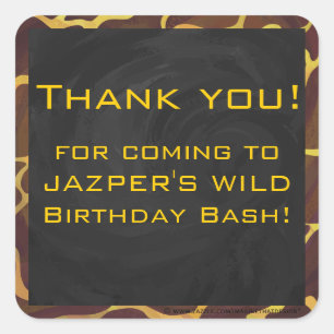 Adesivo Quadrado Monograma Giraffe Brown, Impressão amarelo