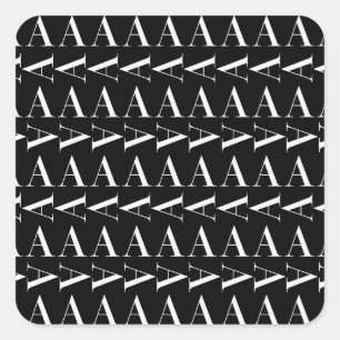 Adesivo Quadrado Monograma - Letra Inicial A