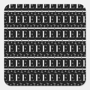 Adesivo Quadrado Monograma - Letra Inicial E