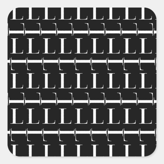 Adesivo Quadrado Monograma - Letra inicial L (Frente)