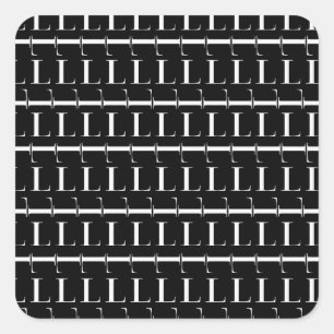 Adesivo Quadrado Monograma - Letra inicial L