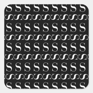 Adesivo Quadrado Monograma - Letra Inicial S