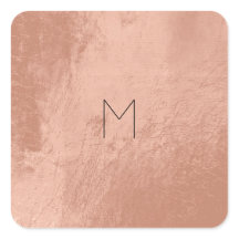 Monograma Mínimo de Blush Metal Blush Dourado com 