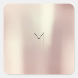 Adesivo Quadrado Monograma Mínimo de Pó Dourado Rosa Rosa Rosa Rosa